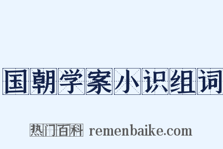 国朝学案小识组词是什么意思的图片